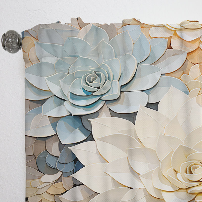 Burrowsville - Rideau succulent - Rideau floral obscurcissant - 1 panneau, L 52 po x L 90 po