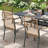 6-Person Rectangular Patio Dining Set With Cushioned Rattan Stackable Chairs