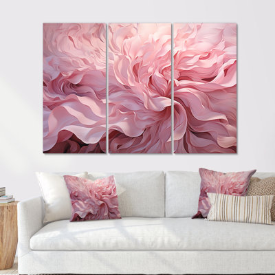 Pink Tender Twirl Spiral - Abstract Spirals Canvas Wall Art Set
