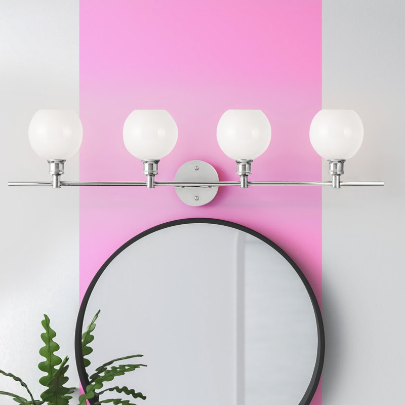 Drinkard 4 - Light Vanity Light, Frosted White, Chrome