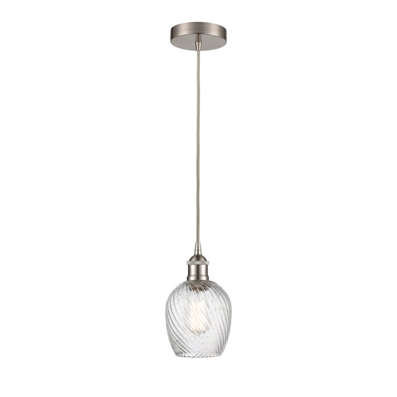 Luminaire suspendu simple à 1 lumière Orianne, Nickel satiné brossé