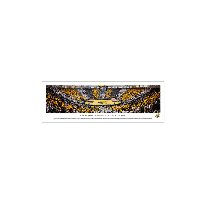 Impression panoramique de Wichita State Basketball, H 13,5 po x l 40 po x P 0,38 po, Sans cadre