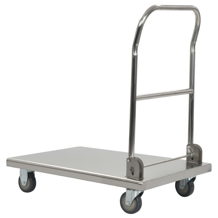 Chariot à plateforme pliable en acier inoxydable