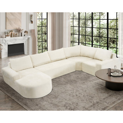 Chenille Upholstered Modular Sofa Sectional-No Assembly Required