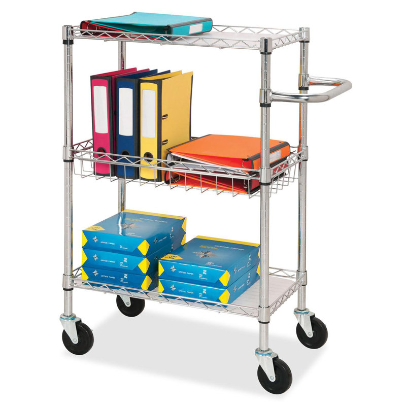 40'' H Utility Cart with Wheels, 40" H x 26" W x 16" D