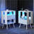 2 Pack Modern Nightstand with Charging Station, LED Light & Fabric Drawer-343214992