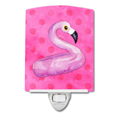 Flamingo Floaty Polka Dots Ceramic Night Light