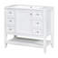 Meuble-lavabo 36 po avec lavabo, une armoire et trois tiroirs, panneau en bois massif et panneau de fibres à densité moyenne, blanc-786321076