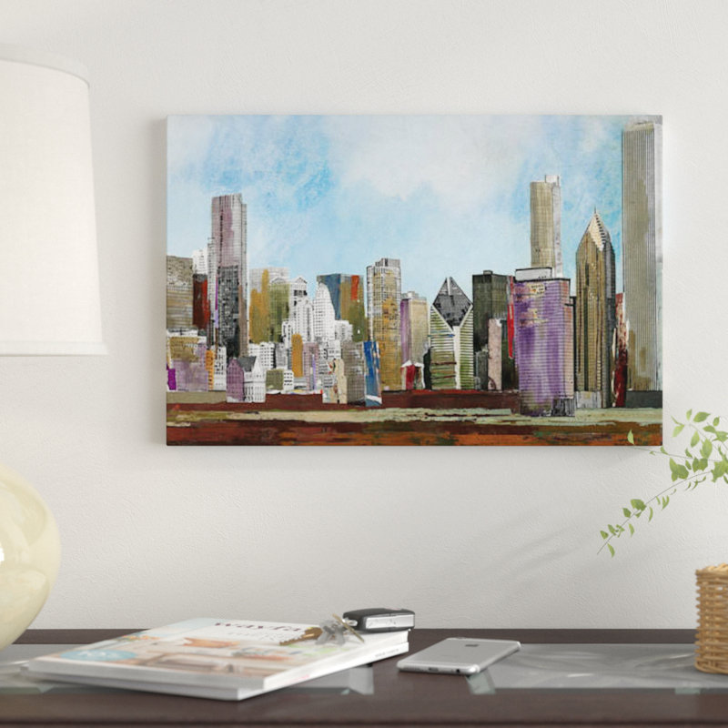 « the city », reproduction d’impression sur toile, H 8 po x l 12 po x P 0,75 po