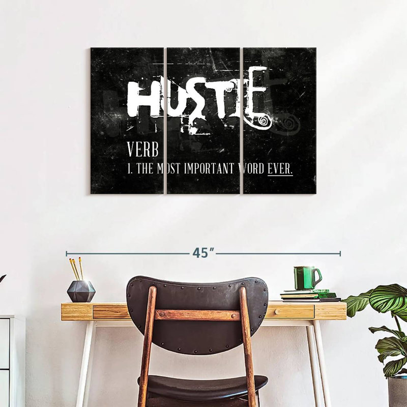 " Hustle " 3 - Pieces, 24" H x 38" W x 1.25" D