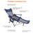 Adjustable Reclining Camping Chair with Heavy-Duty Steel Frame, Cup Holder, Side Pockets, Pillow & Carry Bag for Beach, Patio, Lawn & Outdoor Use, Supports up to 330 lbs