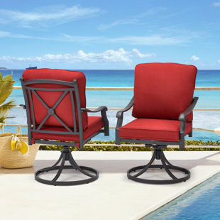 Chaise de patio pivotante avec coussin