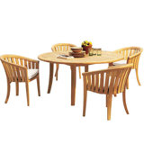 Lenong Outdoor 5 - Piece Teak Dining Set