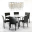 Grande Possibilita Oval Glass Top Metal Base Dining Table