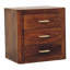 Table de chevet châtaignier, avec 3 tiroirs, brun foncé