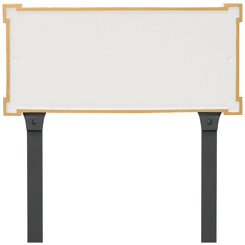 New Yorker 2-Line Lawn Address Sign, White/Gold, Yes