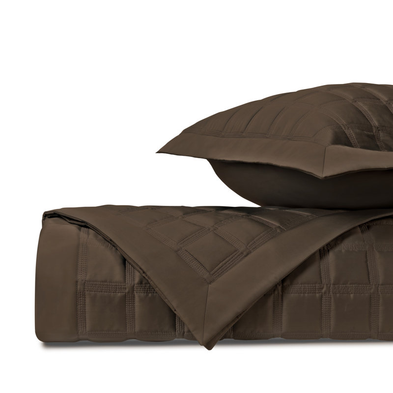 Athens 100% Cotton Sateen Coverlet, King Coverlet, Chocolate