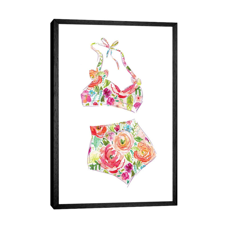 Tropical Swimwear III by Carol Robinson - Painting on Canvas, Black Framed, 101.6 cm H x 66.04 cm W