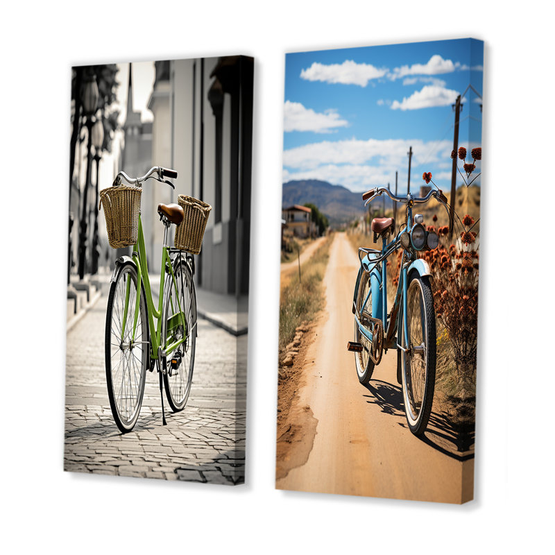 Ensemble de 2 pièces de vélos à deux roues, Toile tendue, H 20 po x l 24 po