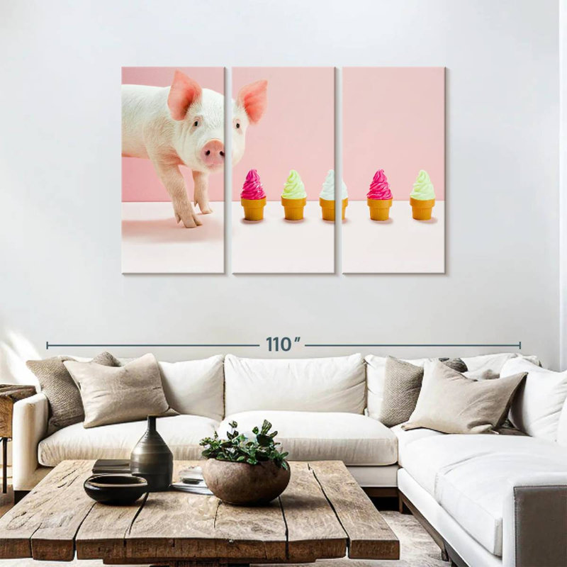 Pig And Sundaes, 48" H x 74" W