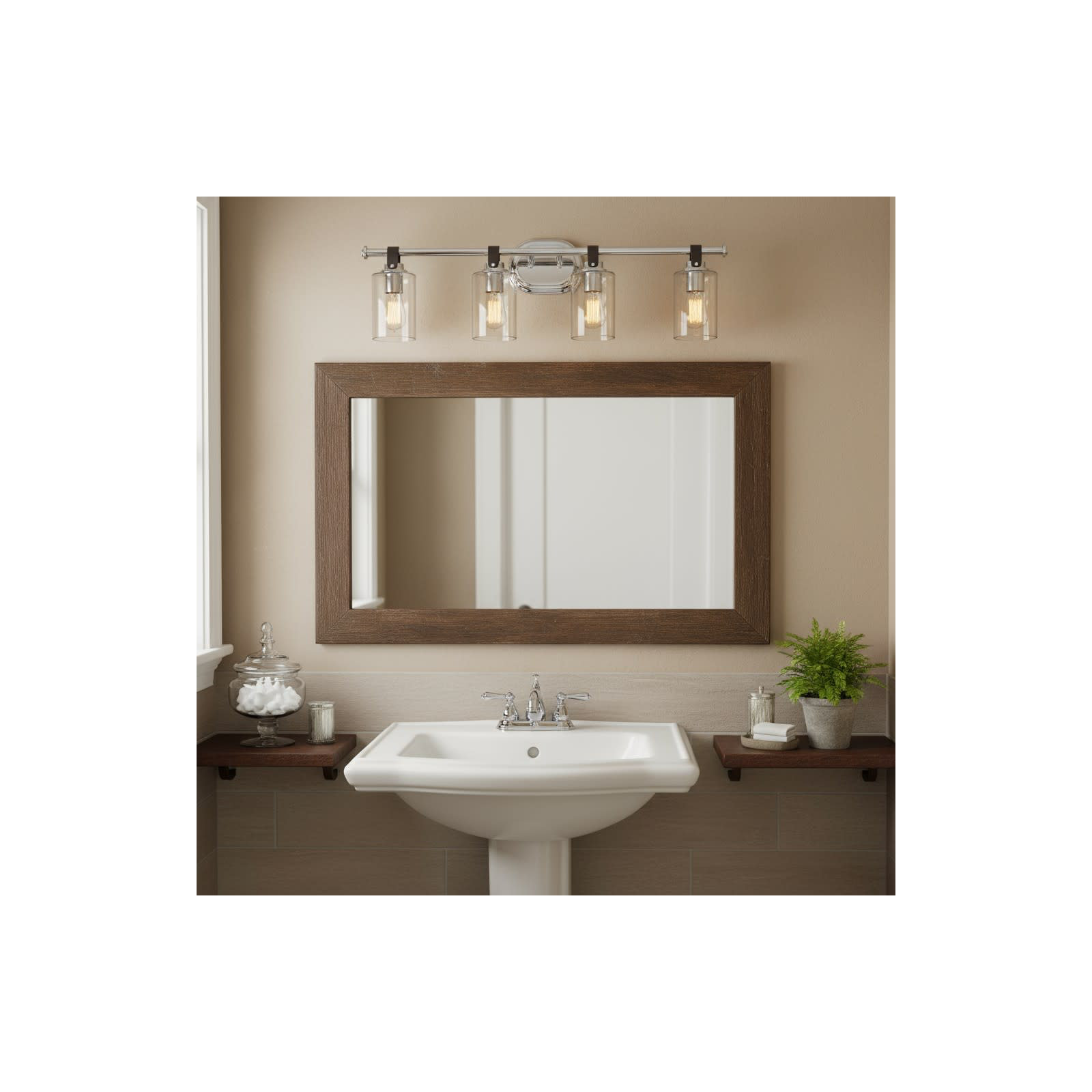 April 4 Light Transparent Dimmable Vanity Light, Chrome