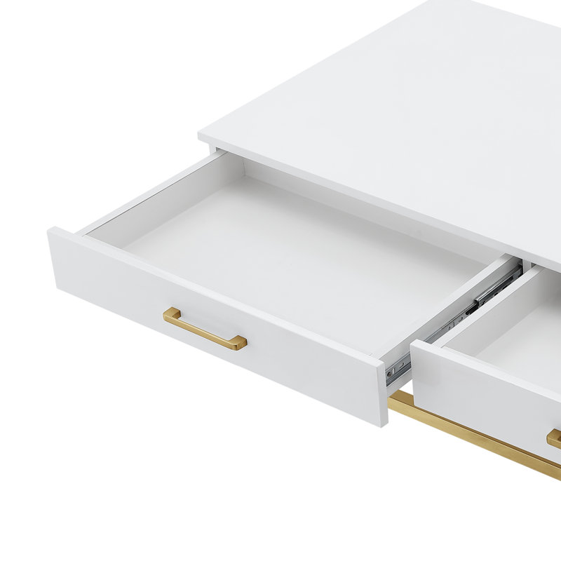 Ungar Coffee Table, White, Gold