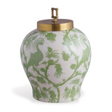 Scalamandre Maison Green/White 15" Porcelain Jar