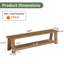 Banc de salle à manger 70,87 po en bois massif avec tablette de rangement pour salle à manger