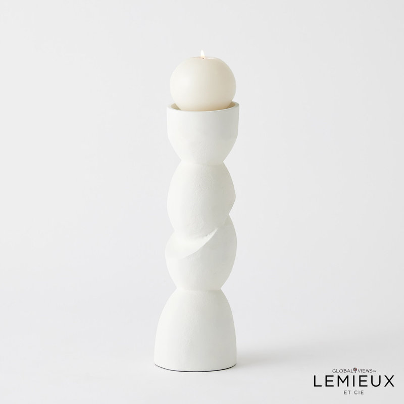 Pradier Candle Holder-White-Lg