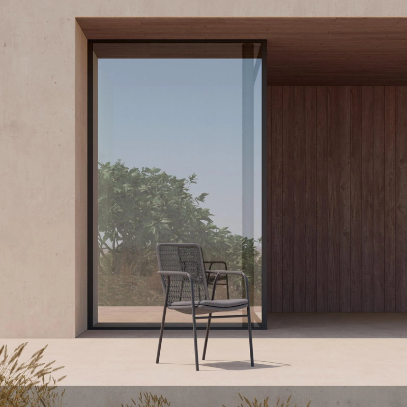 Milos Stackable Dining Chair + Smoke Cushion