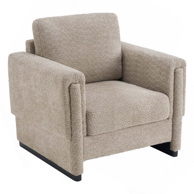 Modern Boucle Accent Armchair with Sturdy Base and Thick Cushion for Daily Use