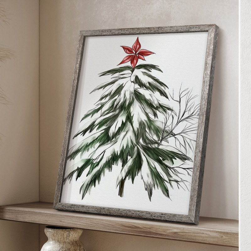 «Christmas Holiday Art DCCCLxxi», reproduction d'art encadrée - bois massif XMA171540, H 15 po x l 12 po