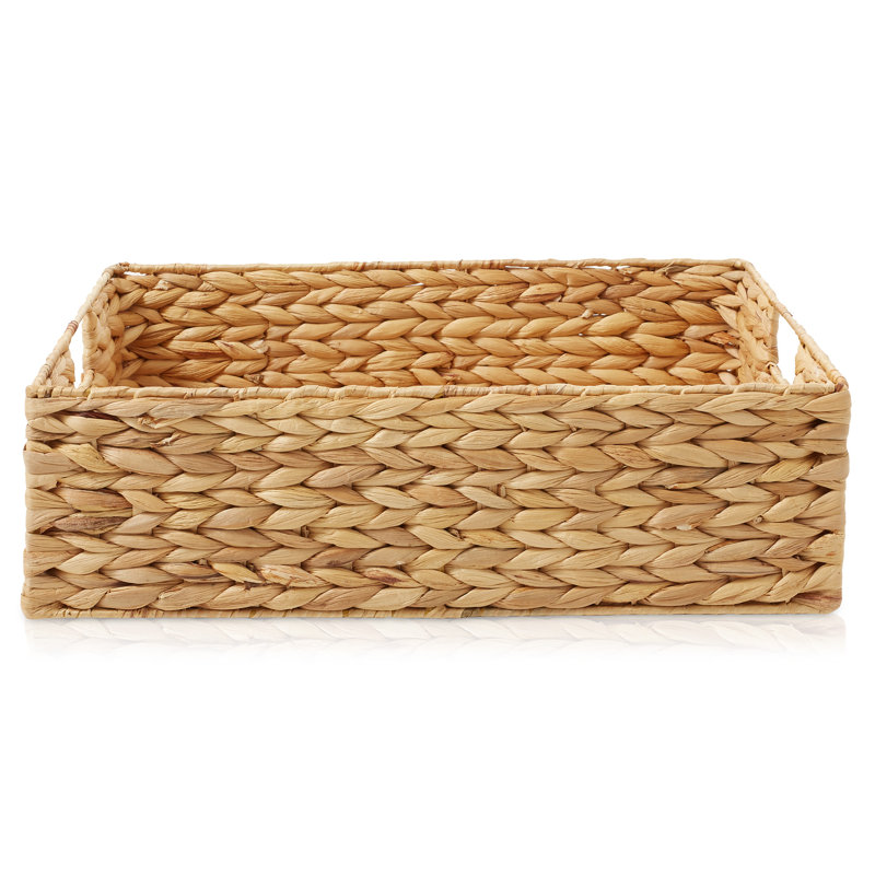 Casafield Pantry Baskets with Chalkboard Labels and Marker, 10"x13"x5" Storage Bins, Tan