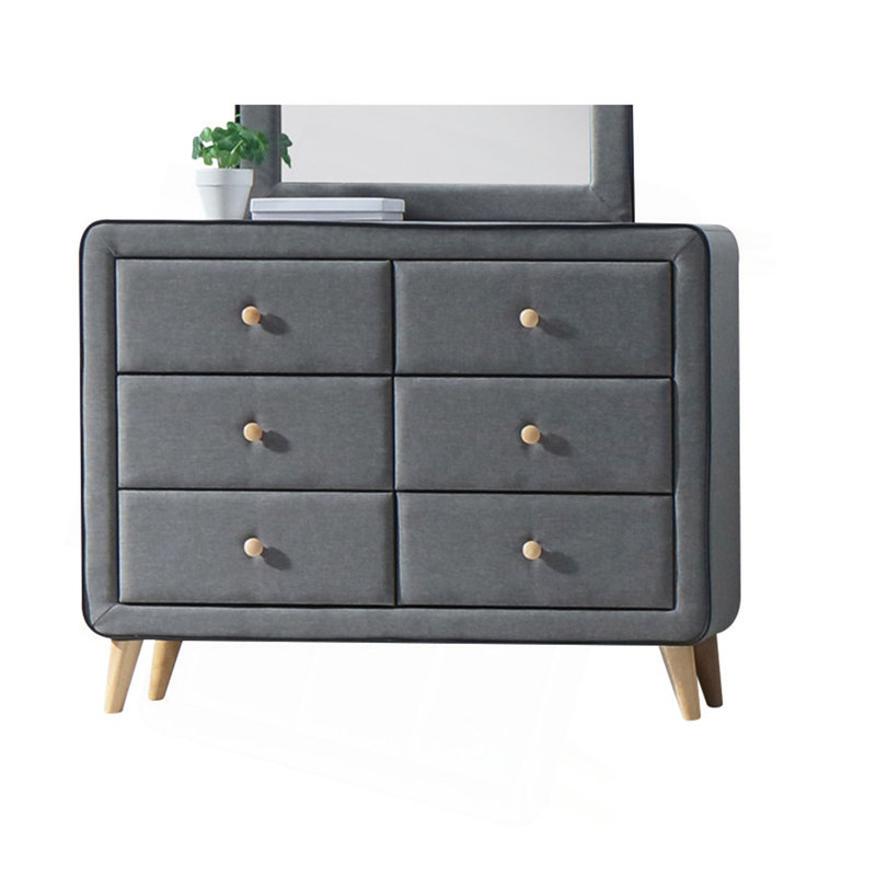 Commode en tissu gris clair
