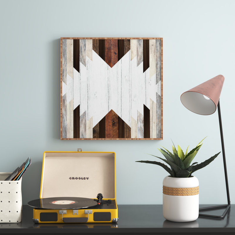 «Geo Wood 2 - Reproduction d'art graphique encadrée sur bois, H 20" x l 20" x P 1"
