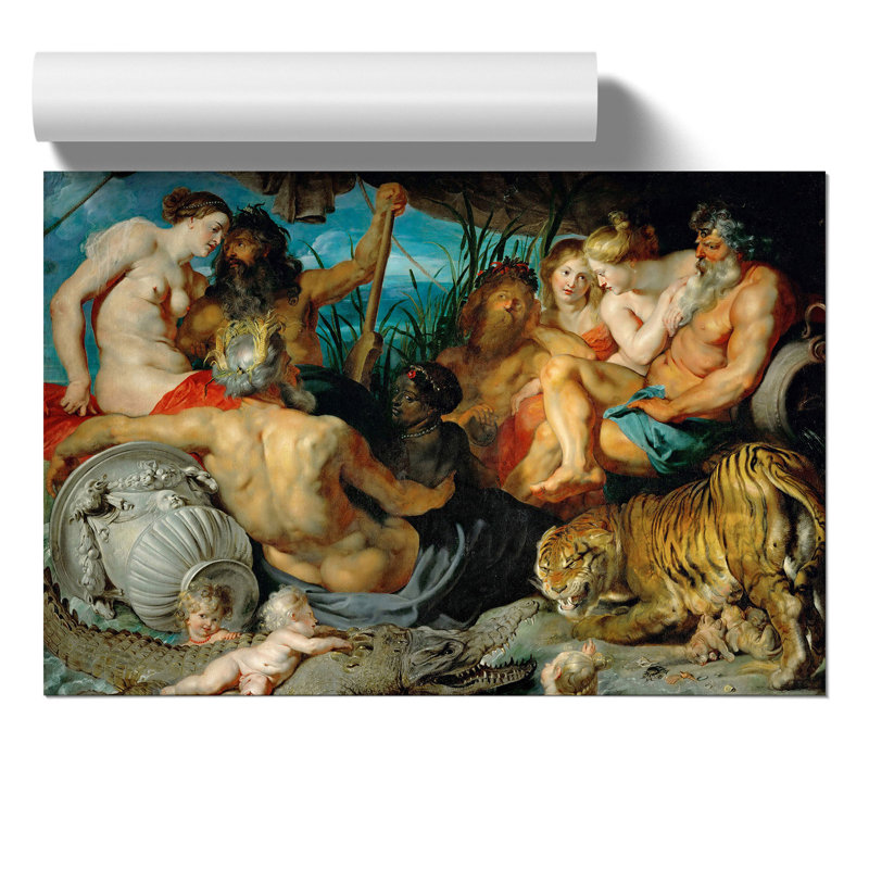 The Four Continents by Peter Paul Rubens - Frameless Print, 30cm H x 42cm W x 0.1cm D