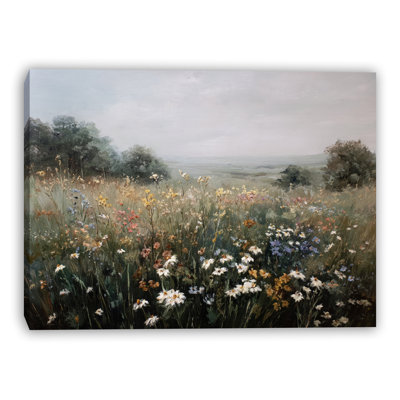 Morning Wildfield Calm Wrapped Canvas Wall Art