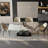 Modern Simple Artificial marble Dining Table Set-103446843