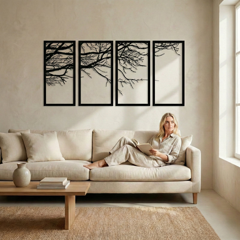 Modern Landscape & Nature Wall Decor on Metal, 35" H x 69" W x 0.6" D