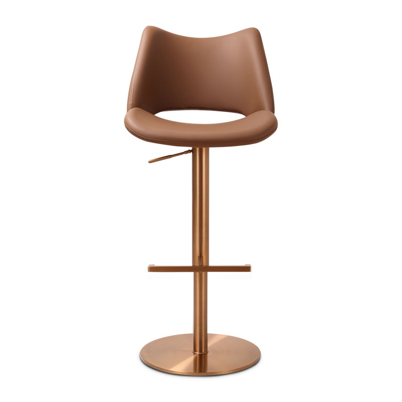 Tabouret de comptoir pivotant réglable en hauteur Sola, Brun cannelle