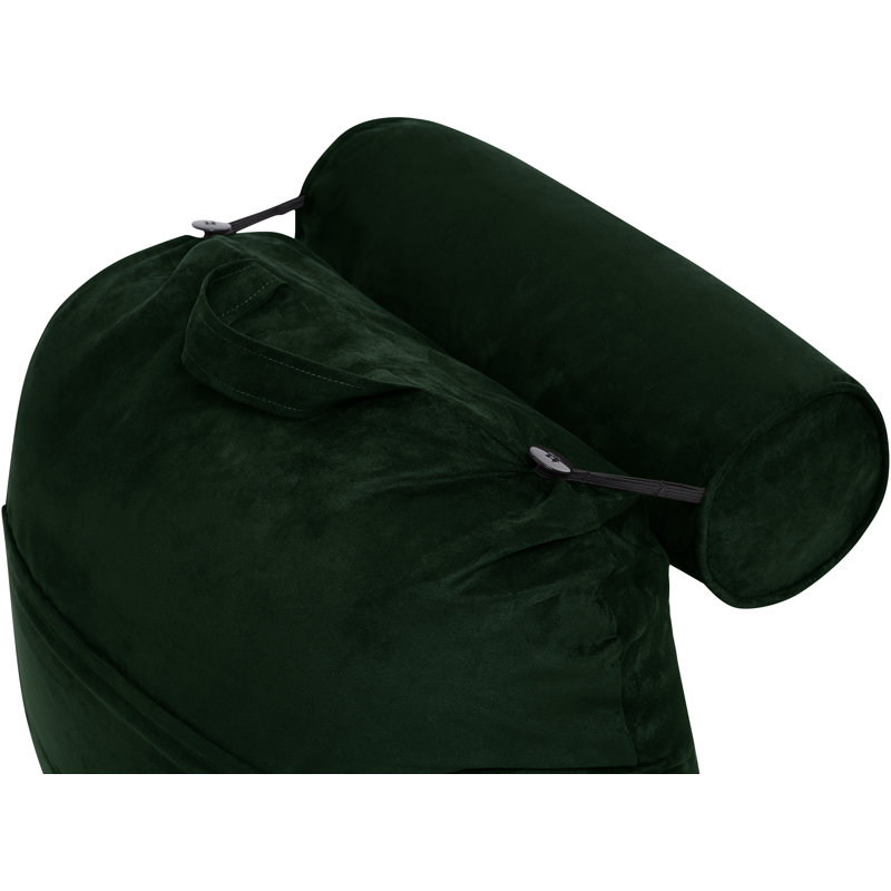 Ramona Green Microsuede/Microfiber Pillow Cover with Arms