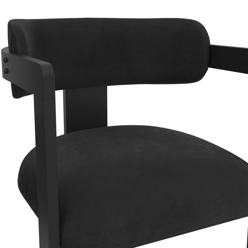 Mai Upholstered Dining Chair, Black, Black