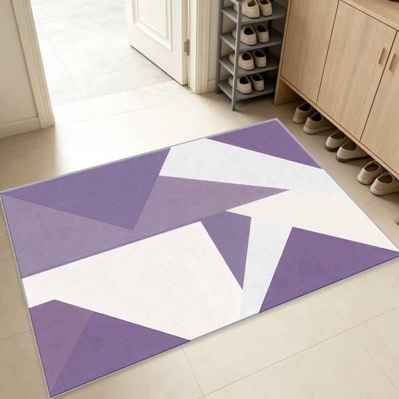 Purple Geometric area rugs for Living Room, Soft and Comfortable, Suitable for all seasons, easy to maintain, machine washable Indoor floor mat, Under Table Farmhouse suitable for Bedroom, Dining Room, Study, Patio, Balcony, Home Decor
