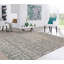 Tapis ivoire / vert en laine / coton à motif géométrique fait à la main 9 pi x 12 pi Eure
