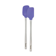 HALLOWEEN Tovolo Wood handle Silicone Spatula SET of 2~BPA free~MINI  Orange+Purp