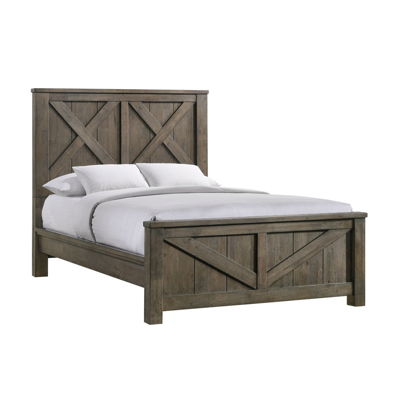 Ensemble de chambre avec très grand lit Millwood Pines Jud, Très grand, 5 Pcs: Panel Bed, Nightstand, 2 Dressers, Mirror