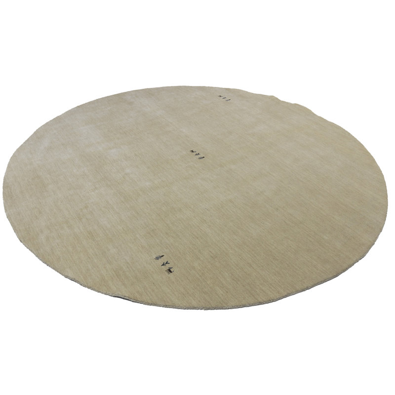 Tapis oriental moderne Oatmeal Tribal Gabbeh, Rond 8 pi