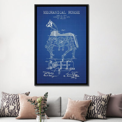 « lewis a. rygg mecanique cheval brevet sketch », impression sur toile