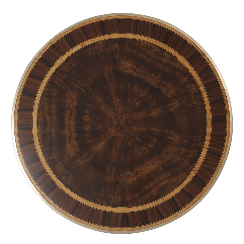 Contemporary Italian Gold Round End Table with Brass Molded Edge