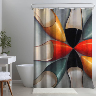 Shower Curtain FA13 – Polyester Shower Curtain, Dye Sublimation Print, 71" W × 74" L